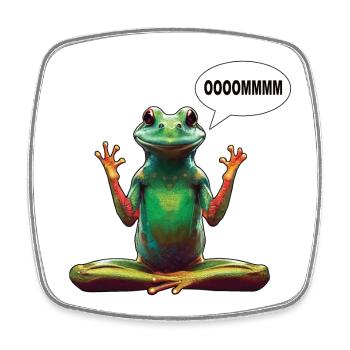 Yoga frog - Square fridge magnet - white - Front