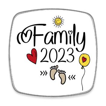 Happy Family 2023 - Square fridge magnet - white - Front