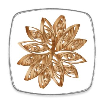 Quilling star in warm wood colours - Square fridge magnet - white - Front