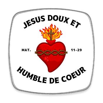 Sacré-Coeur de Jésus - Magnet carré - blanc - Devant