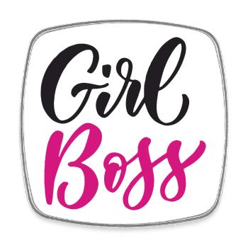 Fille Boss - Magnet carré - blanc - Devant