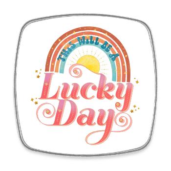 Lucky Day - Square fridge magnet - white - Front