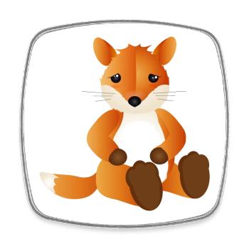 sugar-sweet little fox as animal companion - Square fridge magnet - white - Front