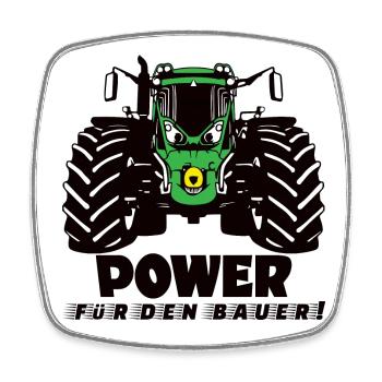 Power für den Bauer! Traktor Landwirtschaft Agrar - Viereckiger Kühlschrankmagnet - Weiß - Vorne