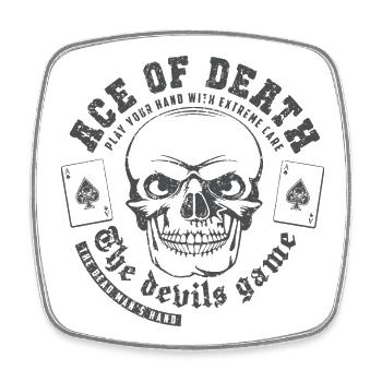 As de la mort - Magnet carré - blanc - Devant