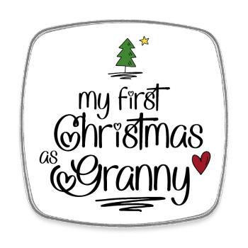 My first Christmas as Granny - Square fridge magnet - white - Front