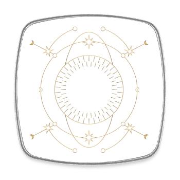 Conception de l’orbite du cercle d’étoile dorée - Magnet carré - blanc - Devant