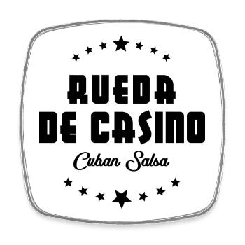Rueda de Casino - Cuban Salsa - Viereckiger Kühlschrankmagnet - Weiß - Vorne
