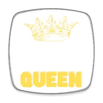 Korbball Queen goldene Krone - Viereckiger Kühlschrankmagnet - Weiß - Vorne