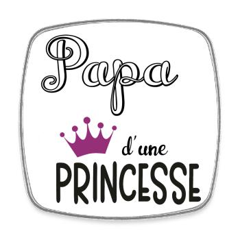 papa dune princesse - Magnet carré - blanc - Devant