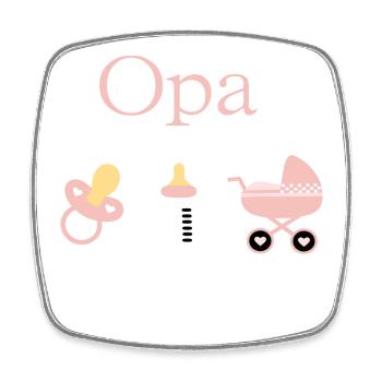 Opa 2026 Geburt Mädchen Vorlage personalisierbar - Viereckiger Kühlschrankmagnet - Weiß - Vorne