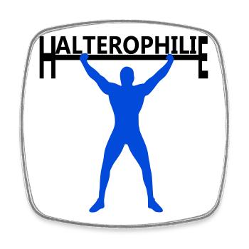 Haltérophilie - Magnet carré - blanc - Devant