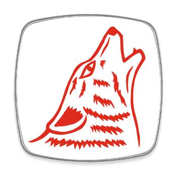 Le hurlement du loup rouge - Magnet carré - blanc - Devant