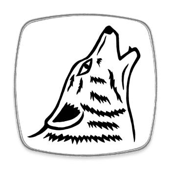 Das Heulen des schwarzen Wolfes - Viereckiger Kühlschrankmagnet - Weiß - Vorne