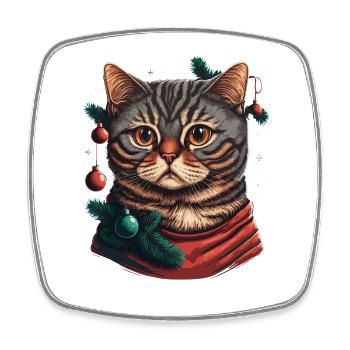 Magnifique illustration numérique de chaton de l’Avent, le - Magnet carré - blanc - Devant