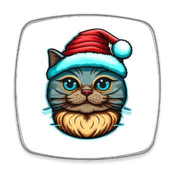 Illustration numérique parfaite pour chat de Noël pour tous les chats - Magnet carré - blanc - Devant
