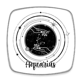 Aquarius Zodiac - Square fridge magnet - white - Front