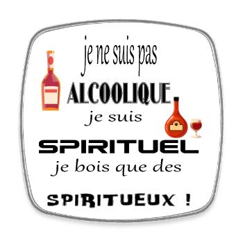 Je ne suis pas Alcoolique ! - Magnet carré - blanc - Devant