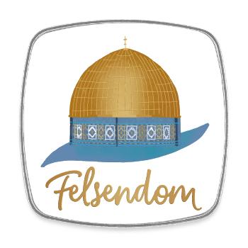 Jerusalem, Temple Mount, Dome of the Rock - Square fridge magnet - white - Front