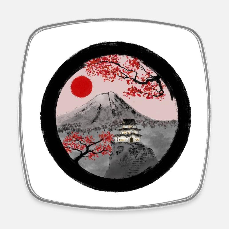 Arakurayama - Square fridge magnet - white
