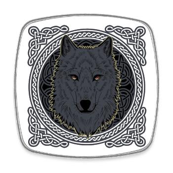 Fenris Fenrir Wolf Keltisches Motiv - Viereckiger Kühlschrankmagnet - Weiß - Vorne