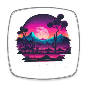 Vaporwave Artwork - Square fridge magnet - white - Front