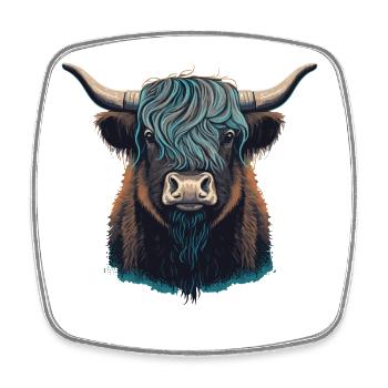 Yak Kopf - Viereckiger Kühlschrankmagnet - Weiß - Vorne