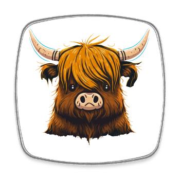 Baby Yak - Viereckiger Kühlschrankmagnet - Weiß - Vorne