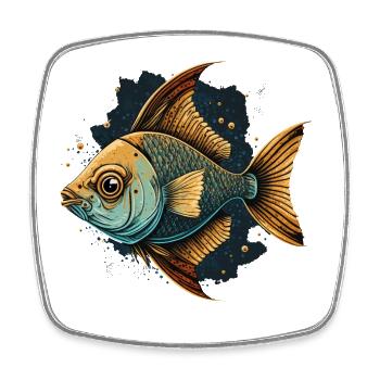Fish in the wild - Square fridge magnet - white - Front