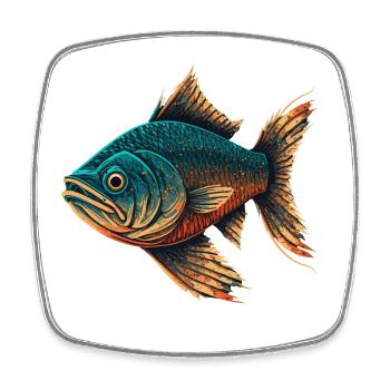 Hässlicher Fisch - Viereckiger Kühlschrankmagnet - Weiß - Vorne