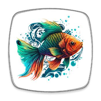 Rainbow Fish Illustration - Square fridge magnet - white - Front