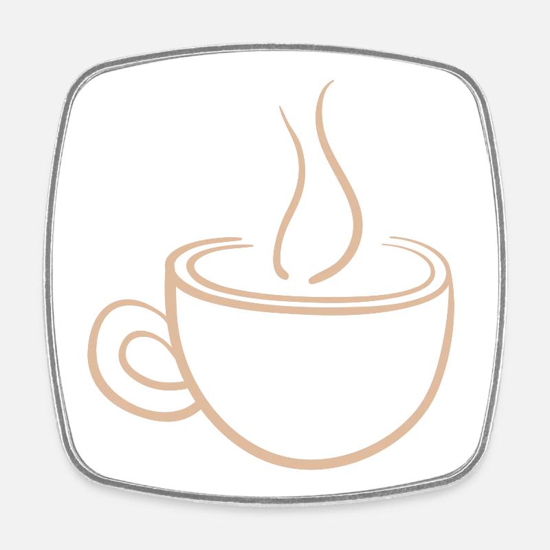 Tasse à café vapeur design minimal - Magnet carré - blanc