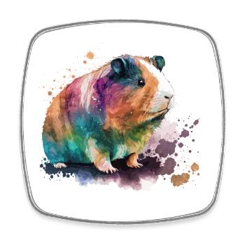 Buntes Meerschweinchen - Viereckiger Kühlschrankmagnet - Weiß - Vorne