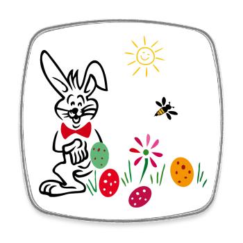 Osterhase Osterfest - Viereckiger Kühlschrankmagnet - Weiß - Vorne