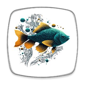 Pet Fish - Square fridge magnet - white - Front