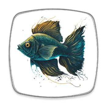 A Fish - Square fridge magnet - white - Front