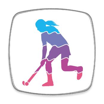 Field Hockey Player Girls Women Hockey - Square fridge magnet - white - Front