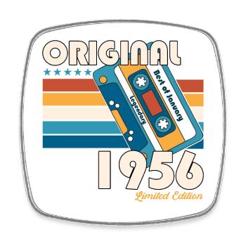 Janvier Né en 1956 67e anniversaire Cadeau 50s - Magnet carré - blanc - Devant
