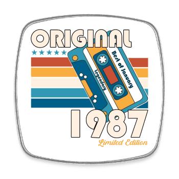 Janvier Né 1987 36ème anniversaire Cadeau 80s - Magnet carré - blanc - Devant