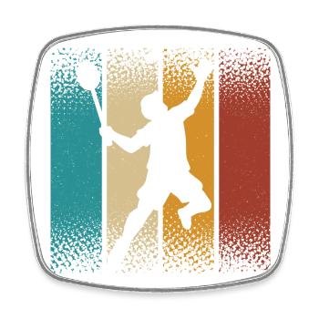 Badminton - Magnet carré - blanc - Devant