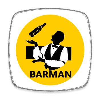 Barkeeper - Viereckiger Kühlschrankmagnet - Weiß - Vorne