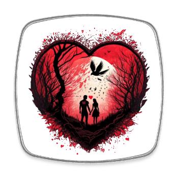 Saint-Valentin | Mystic Valetine’s-Heart - Magnet carré - blanc - Devant
