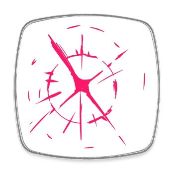 splash bunt farbe muster aufdruck comic style pink - Viereckiger Kühlschrankmagnet - Weiß - Vorne