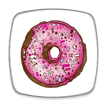 Doughnut - Square fridge magnet - white - Front