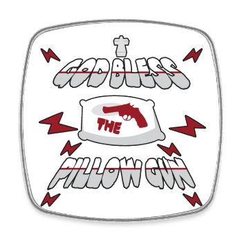 Kopfkissen Waffe - Viereckiger Kühlschrankmagnet - Weiß - Vorne