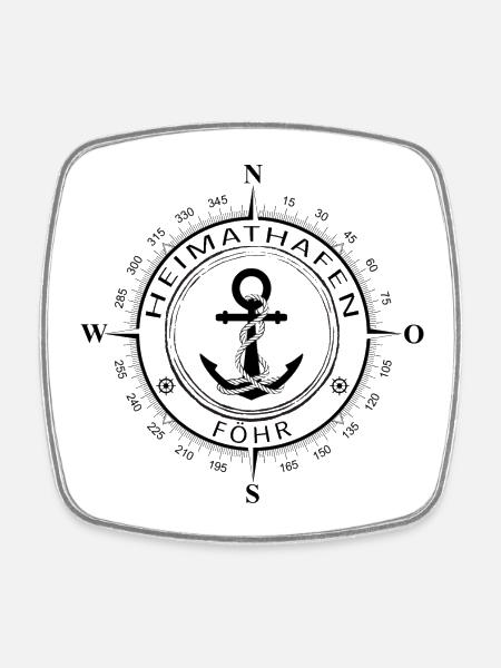 Heimathafen Föhr - Viereckiger Kühlschrankmagnet - Weiß