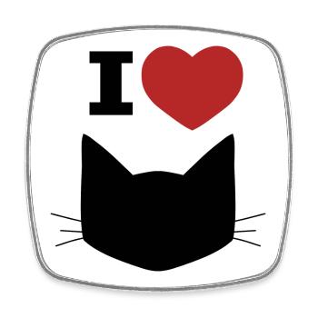 I Love Cats - Viereckiger Kühlschrankmagnet - Weiß - Vorne