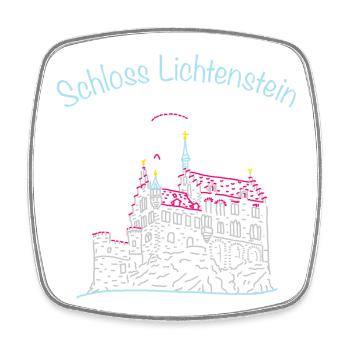 Schloss Lichtenstein, Märchenschloss, Deutschland - Viereckiger Kühlschrankmagnet - Weiß - Vorne