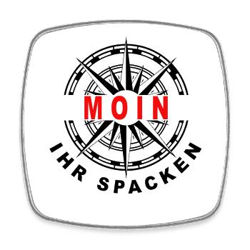 Moin ihr Spacken - Viereckiger Kühlschrankmagnet - Weiß - Vorne
