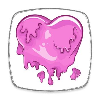 melted heart - Square fridge magnet - white - Front